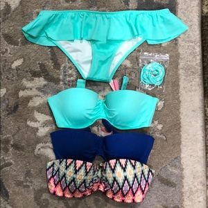 NWOT Victoria Swimsuit Set and 3 Tops, 32B, Small